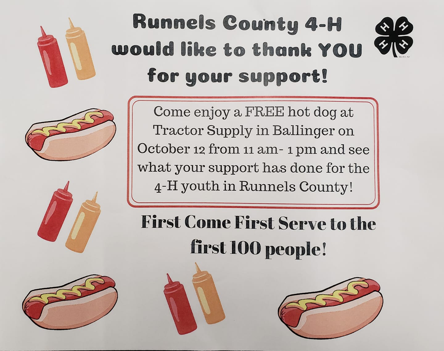 Hot Dog Lunch 4H